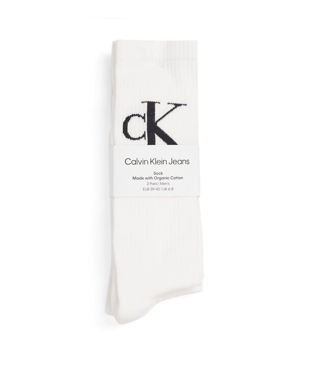 Calvin Klein White Ribbed Socks for men