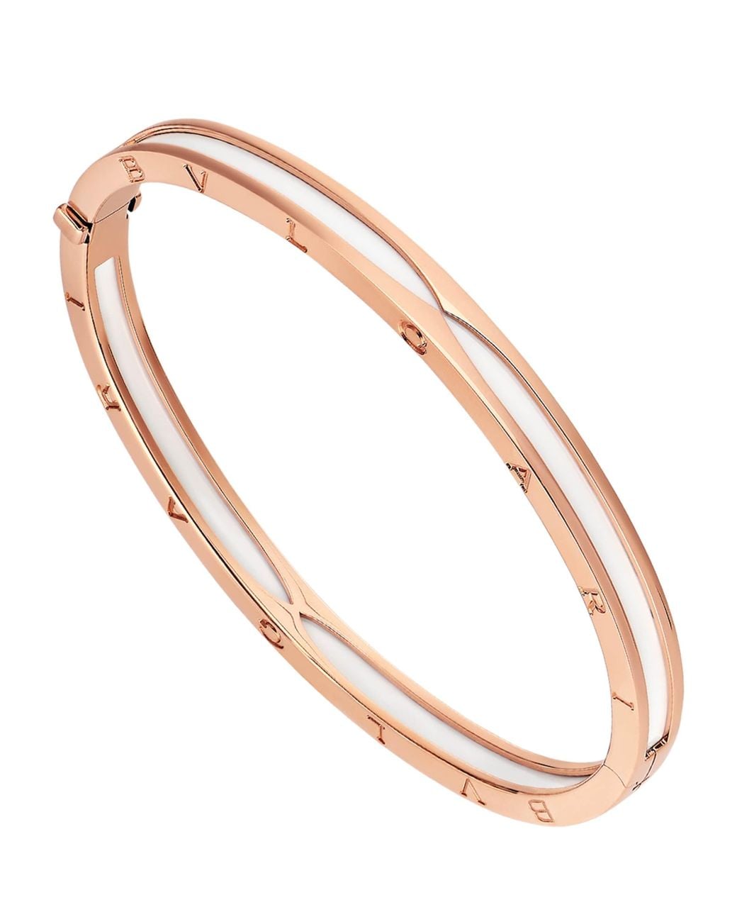 BVLGARI White And Steel B.Zero1 Bangle
