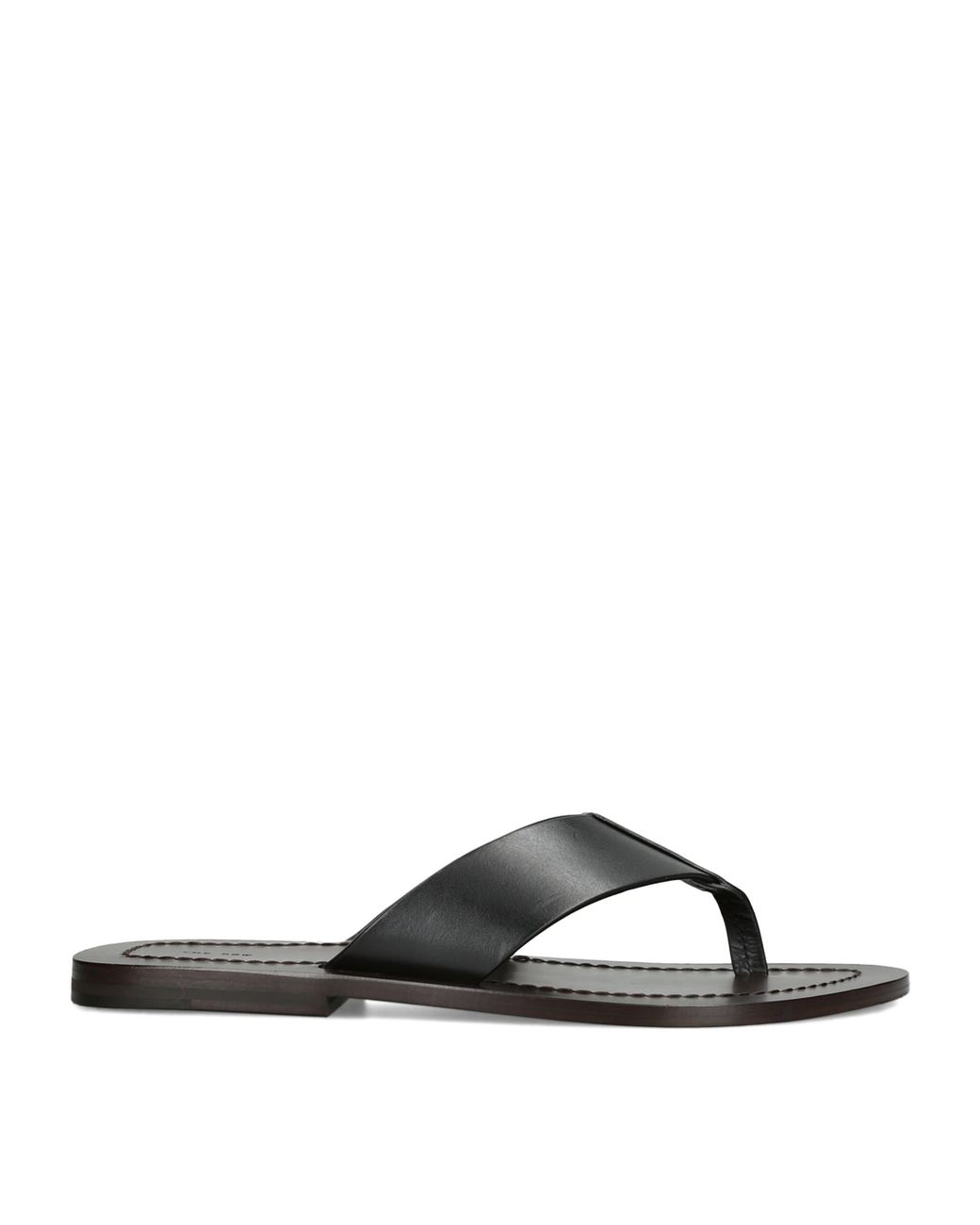 The Row Black Dan Leather Flip Flops for men