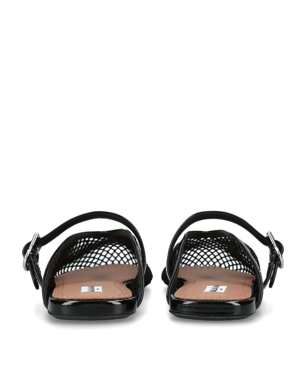 Alaïa Black Patent Leather Fishnet Mules