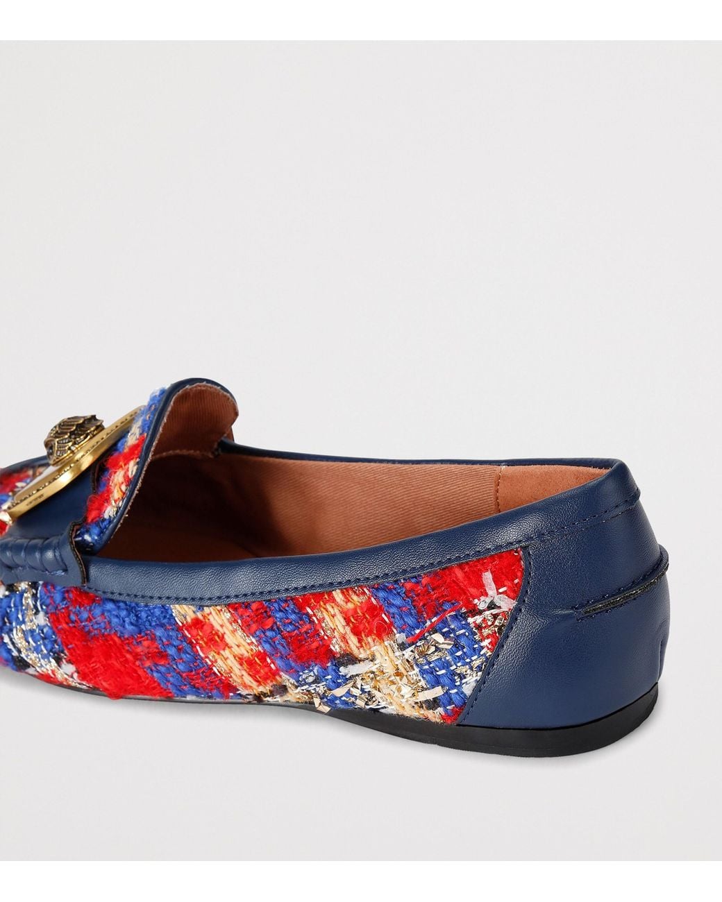 Kurt Geiger Blue Tweed Pimlico Moccasins