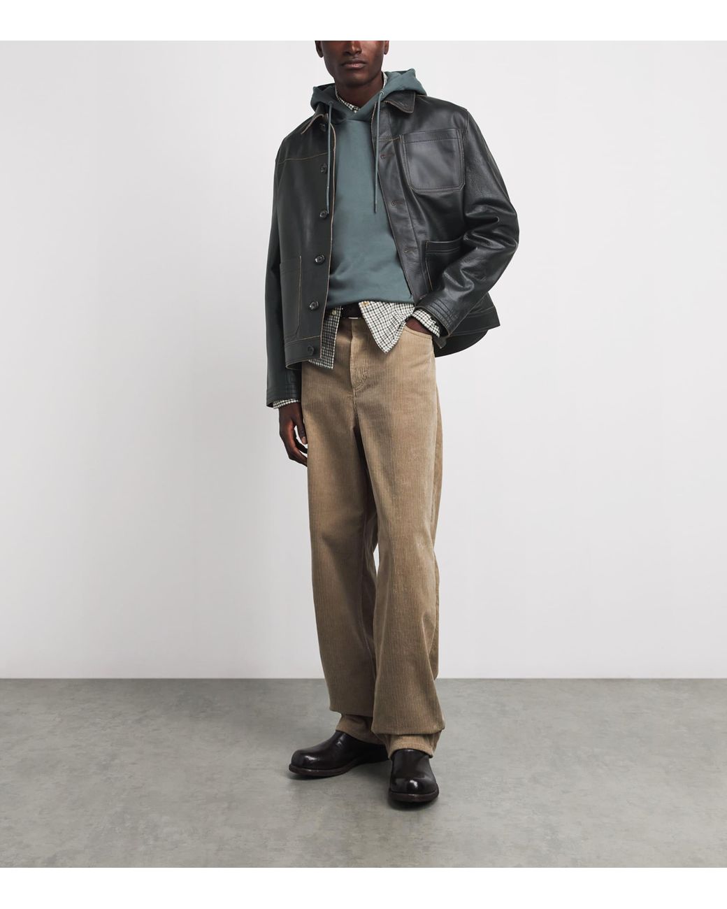 Oliver Spencer Black Hardwick Leather Jacket for men