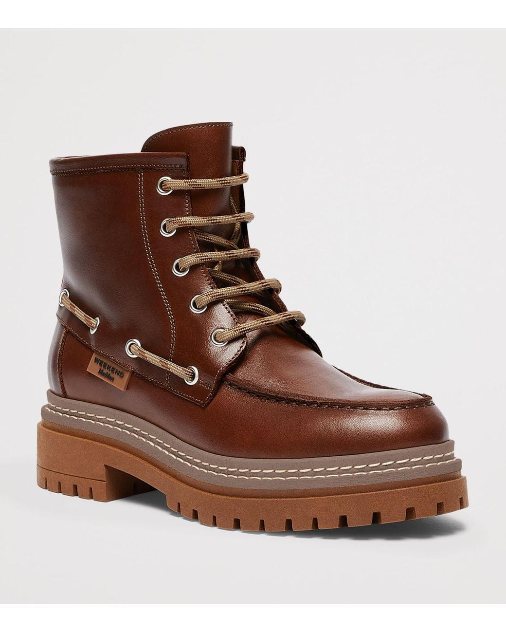 Weekend by Maxmara Brown Leather Ankle Boots