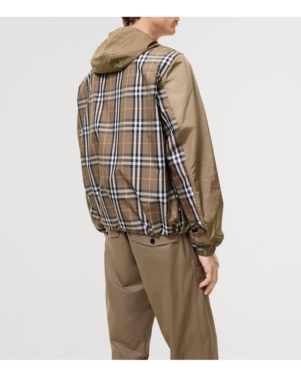 Burberry Green Check-Trim Newport Jacket for men
