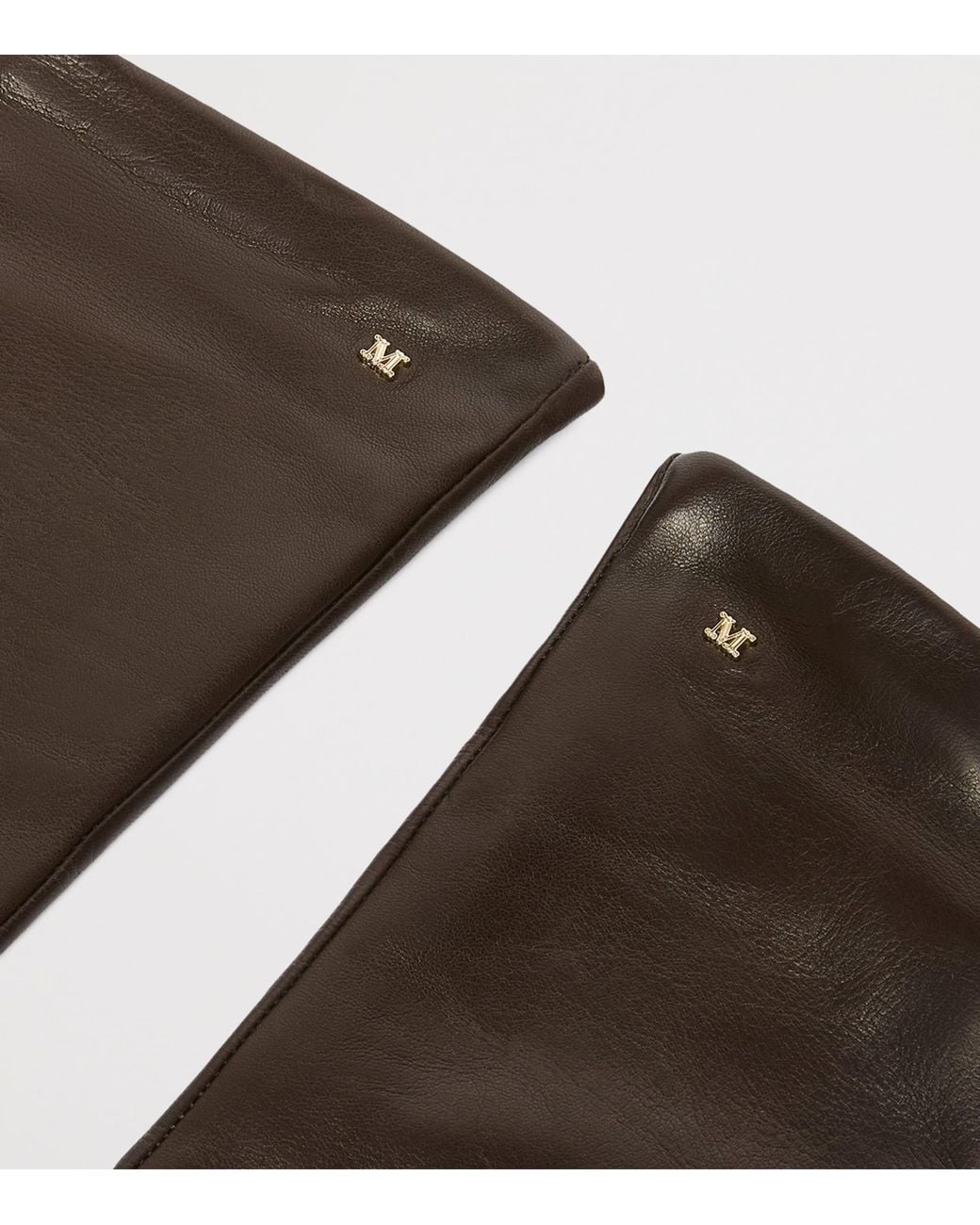 Max Mara Brown Lambskin Long Gloves