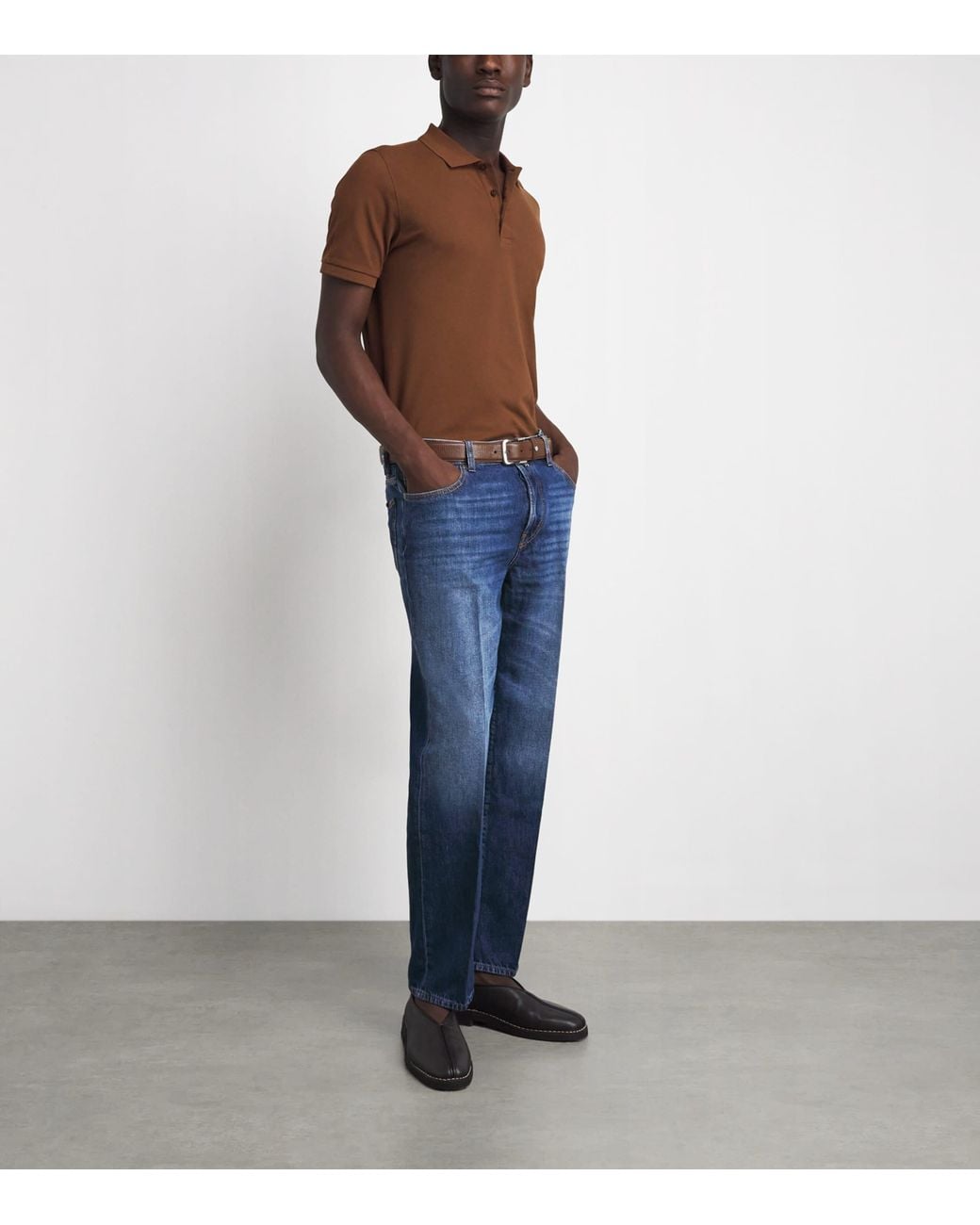 Jacob Cohen Blue Suede-Patch Alex Straight Jeans for men