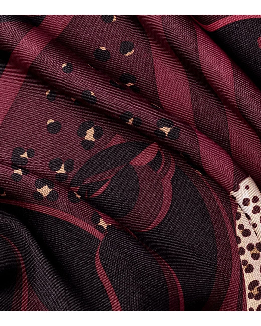 Cartier Purple Silk Panthère Illusion Scarf