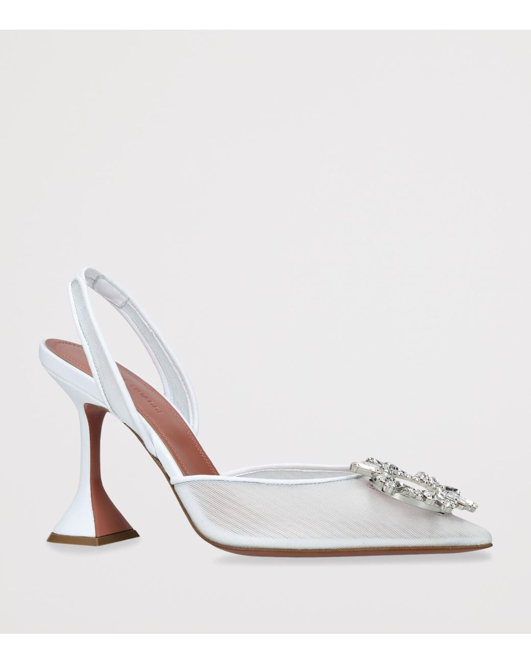 AMINA MUADDI White Mesh Begum Slingback Pumps 95