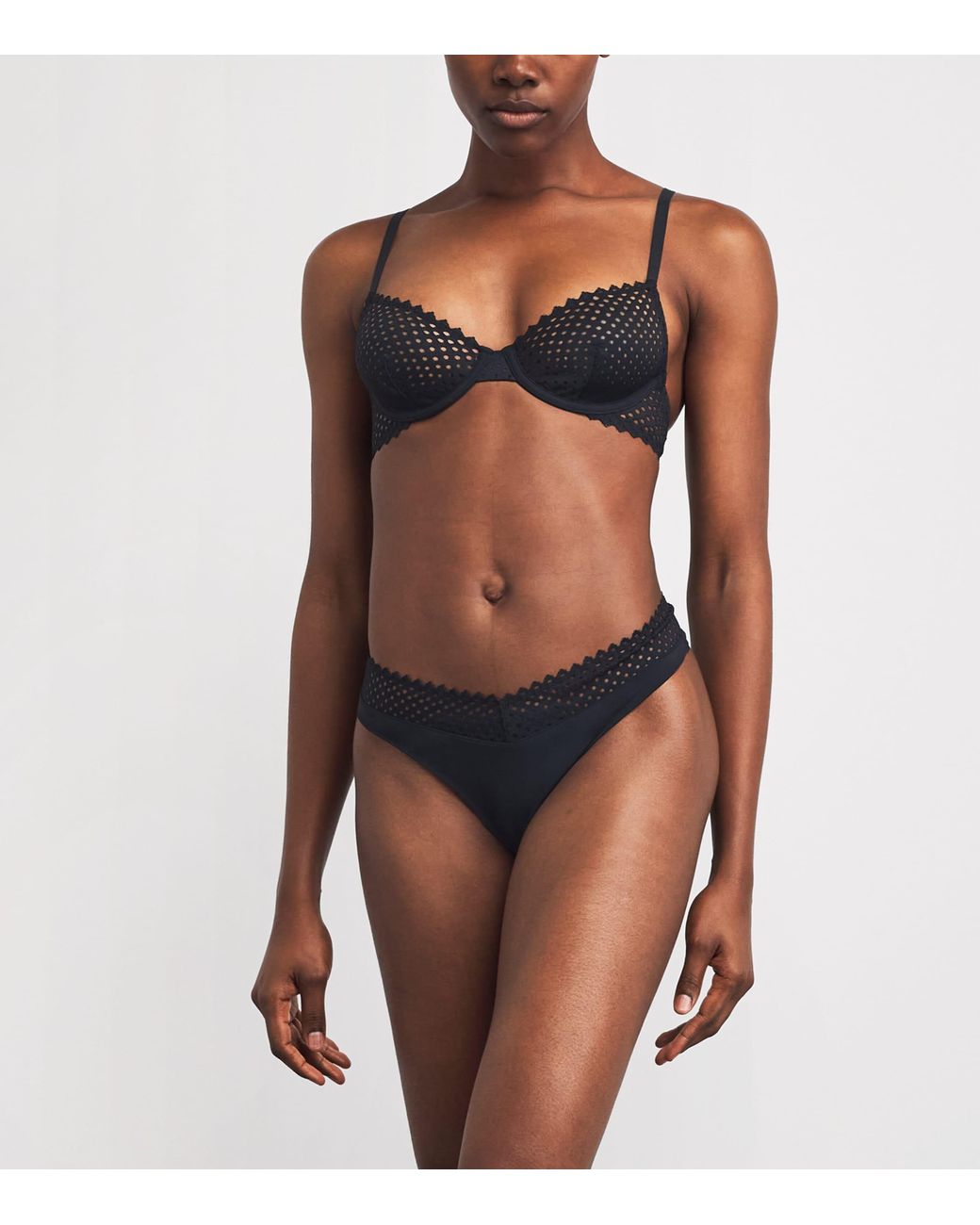 Wolford Black Romantic Net Demi Bra