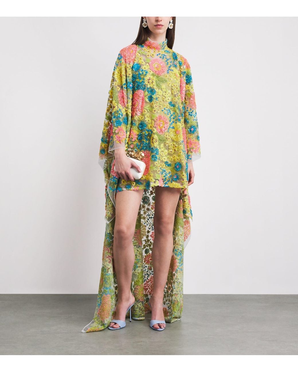 Taller Marmo Yellow Sequin Graham Kaftan Mini Dress