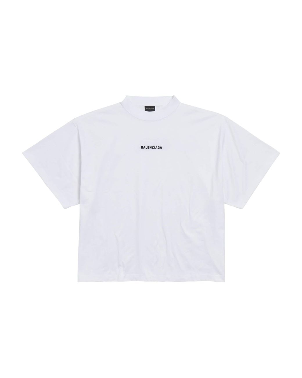 Balenciaga White Logo Cropped T-Shirt