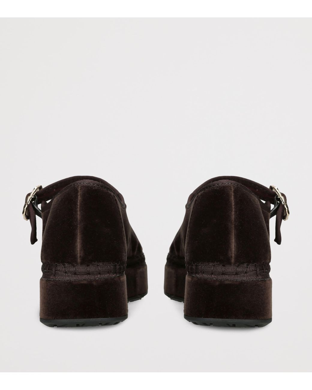 Flabelus Black Velvet Double Mary Jane Flats