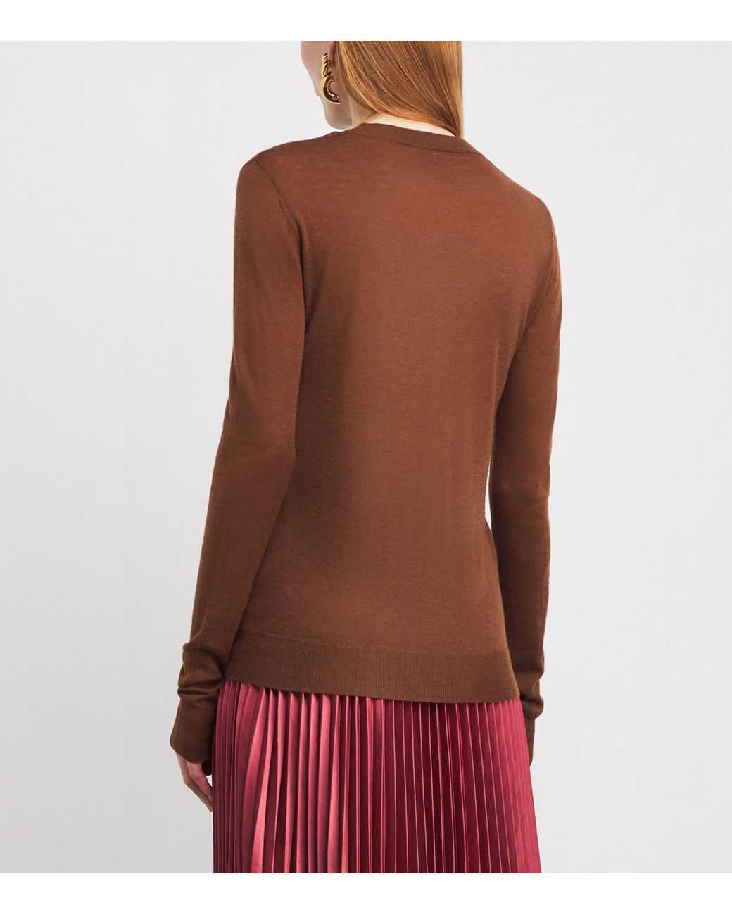 Joseph Brown Cashmere Round-Neck Sweater