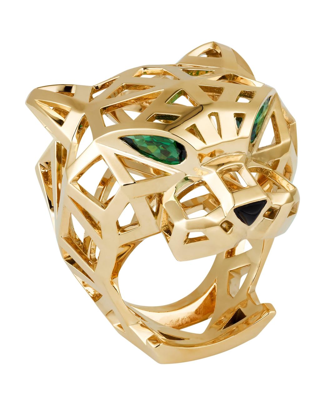 Cartier Metallic Tsavorite And Onyx Panthère De Ring