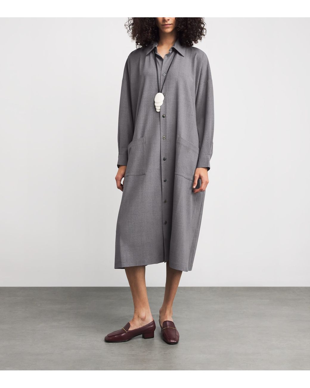 Eskandar Gray Denim Side-Seam Shirt