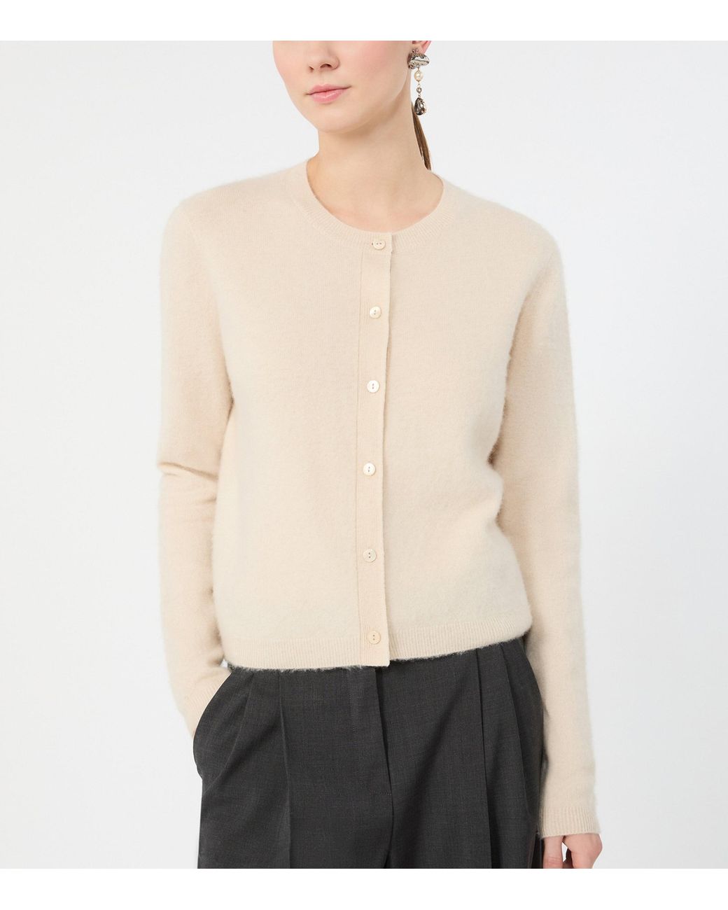 Weekend by Maxmara White Wool-Cashmere Cardigan