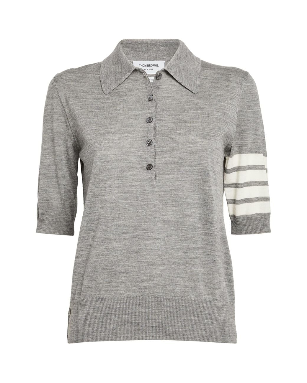 Thom Browne Gray 4-Bar Polo Shirt
