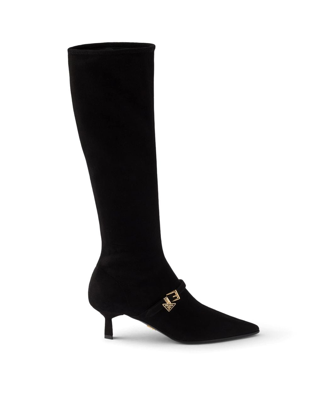 Prada Black Stretch Suede Boots
