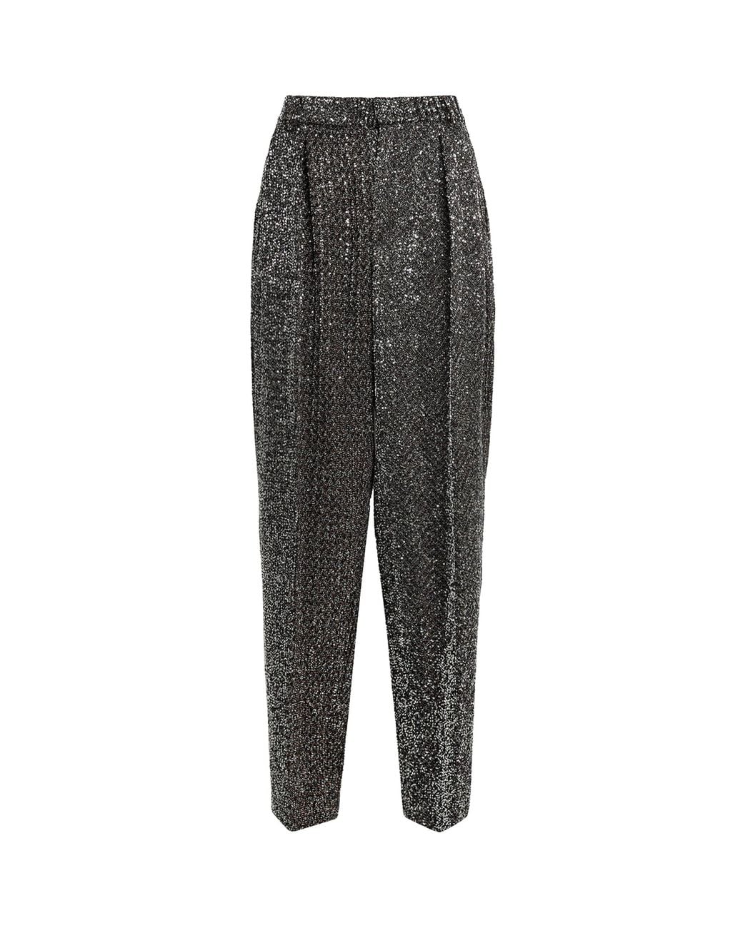 Missoni Gray Metallic Straight Trousers