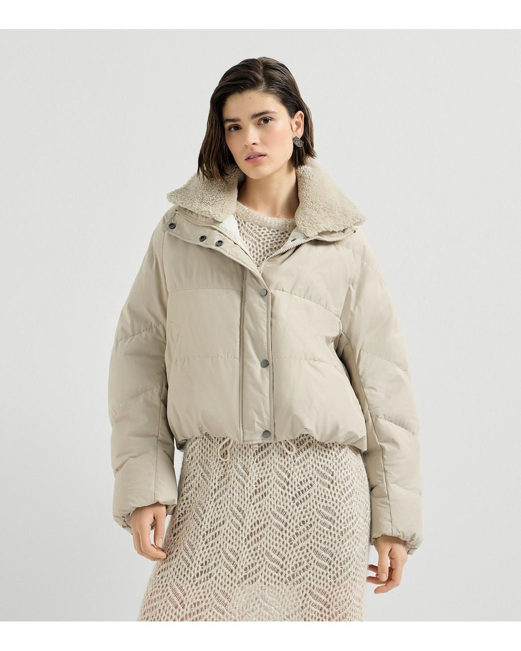 Brunello Cucinelli Natural Cotton Taffeta Down Jacket