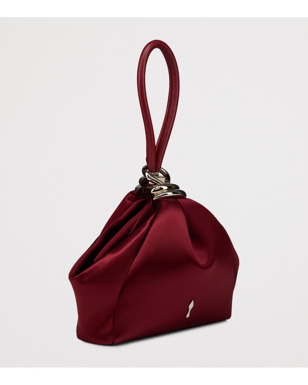 Christian Louboutin Red Sabrina Pouch Small Neoprene Satin Clutch Bag