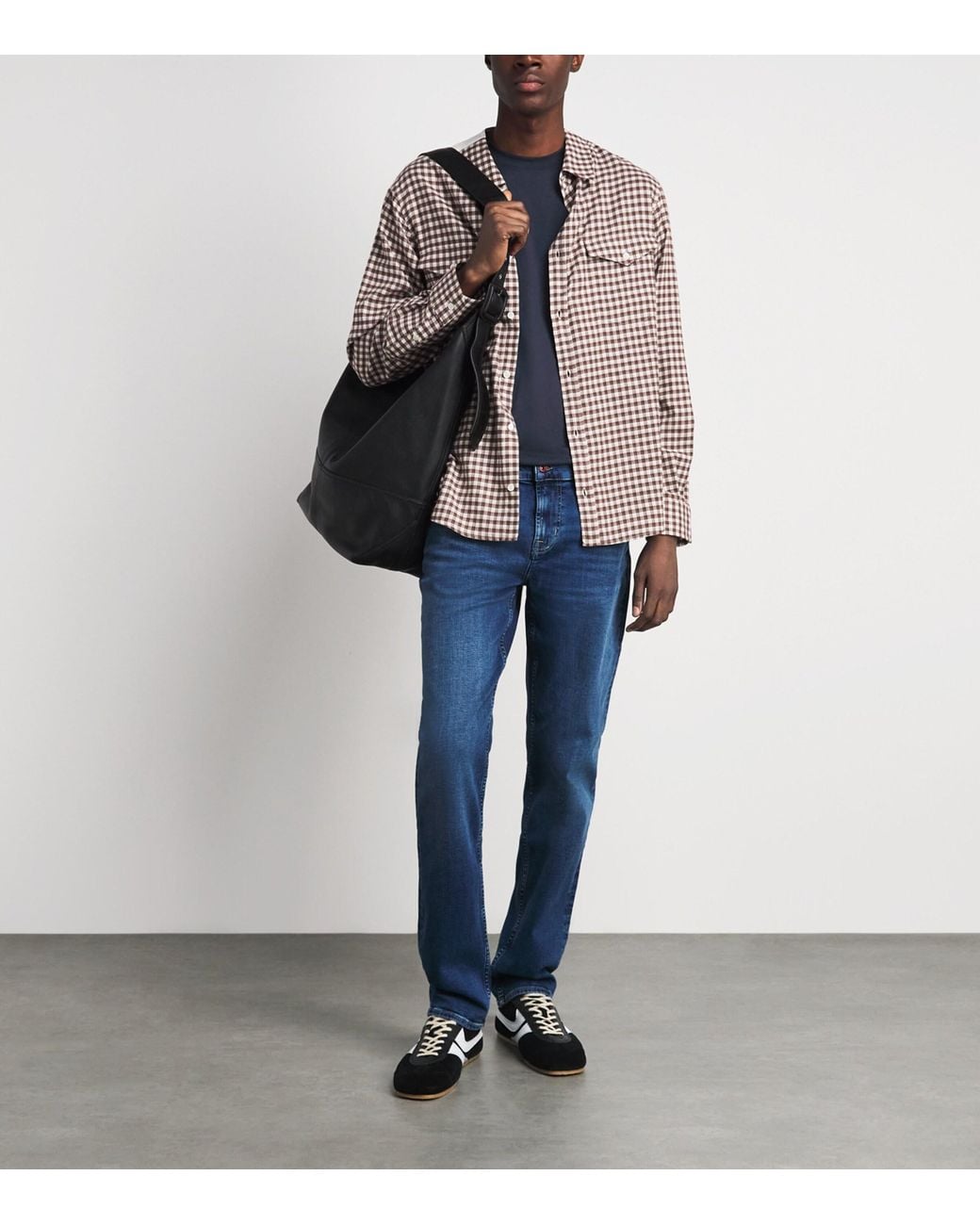 7 For All Mankind Blue Crew-Neck T-Shirt for men