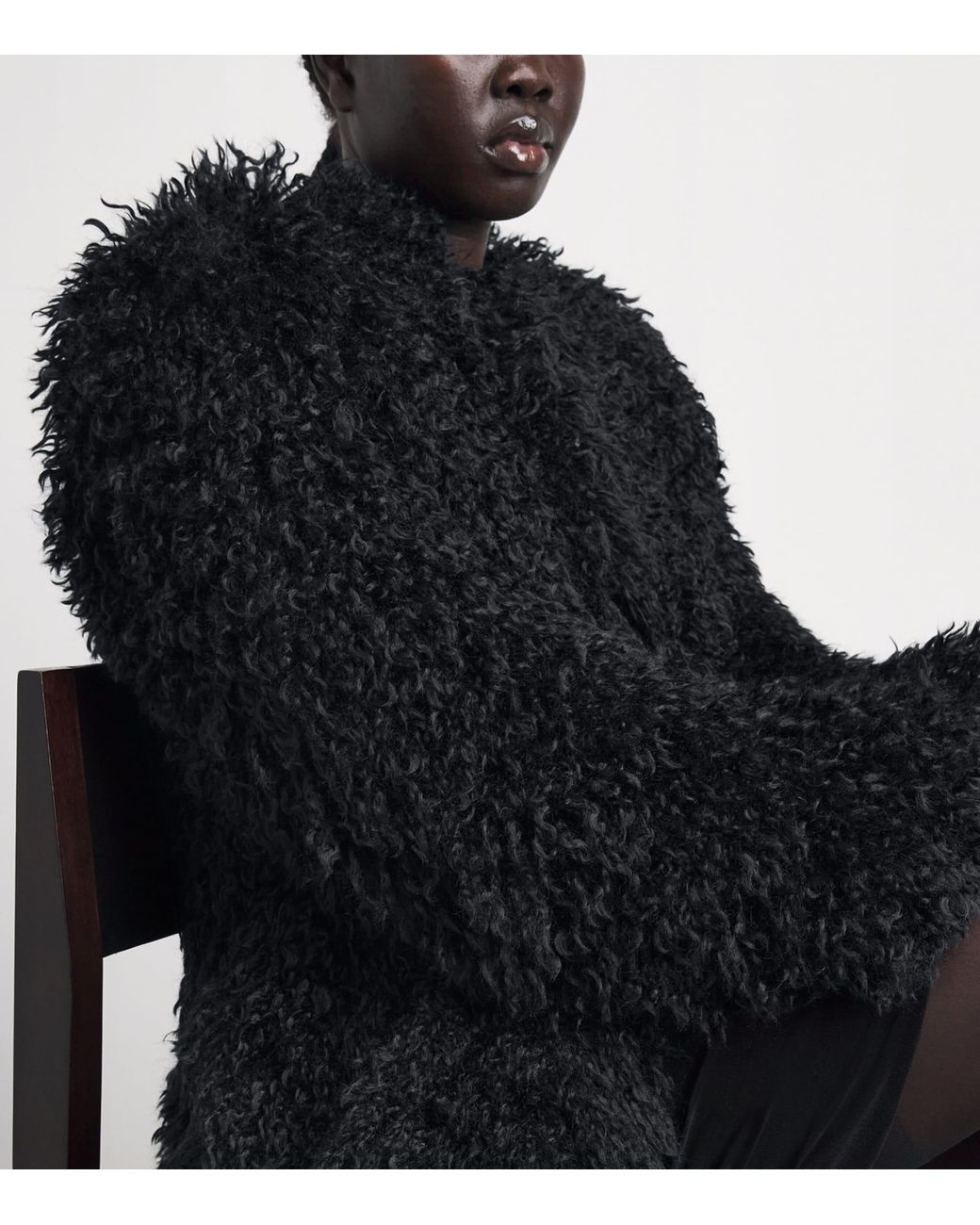 Camilla & Marc Black Faux Fur Renley Short Coat