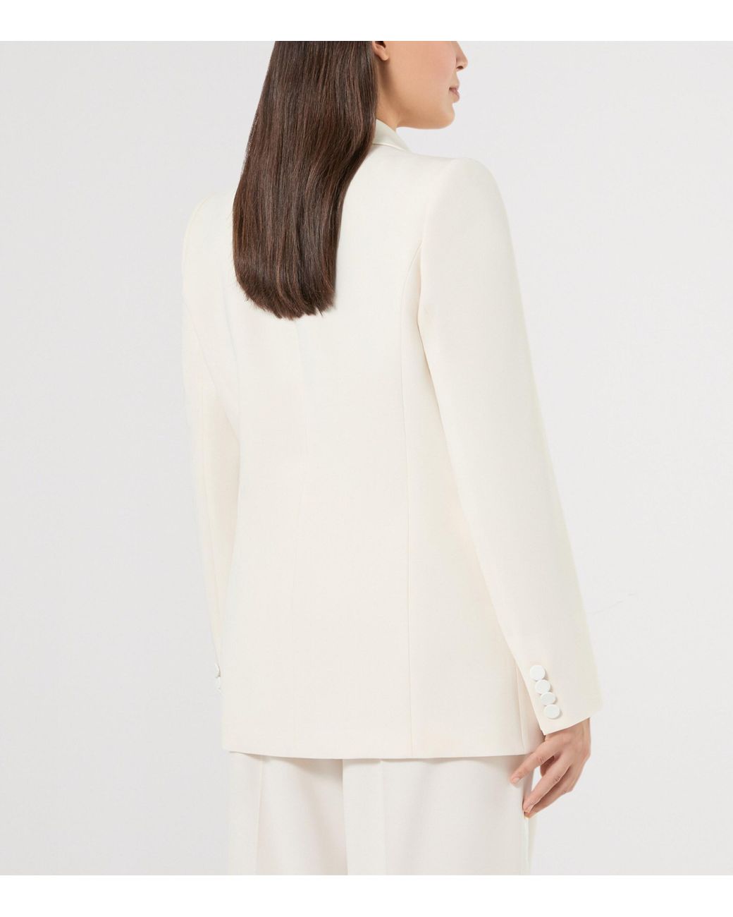 Marina Rinaldi White Double-Breasted Blazer
