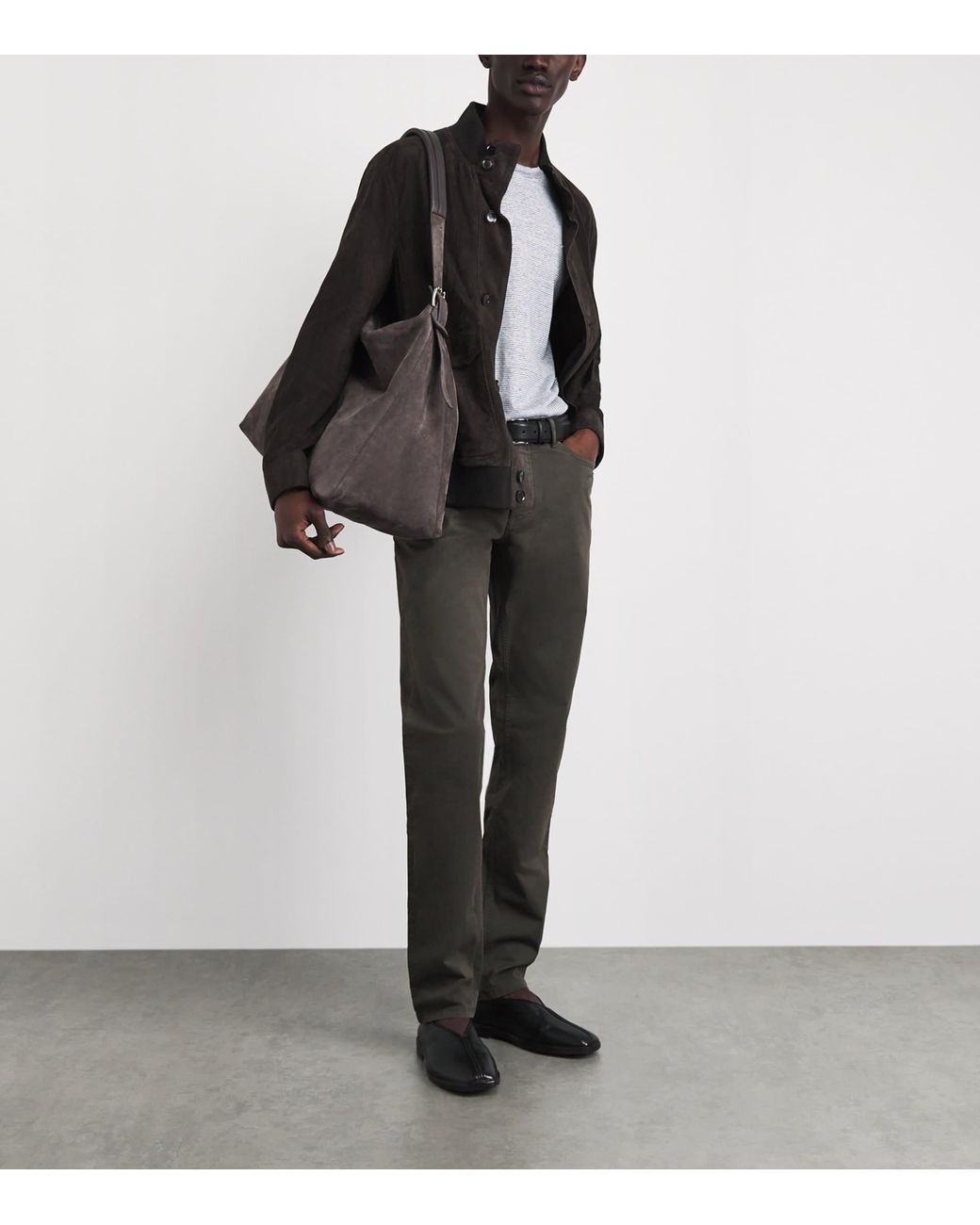 Brioni Black Suede 75 Bomber Jacket for men