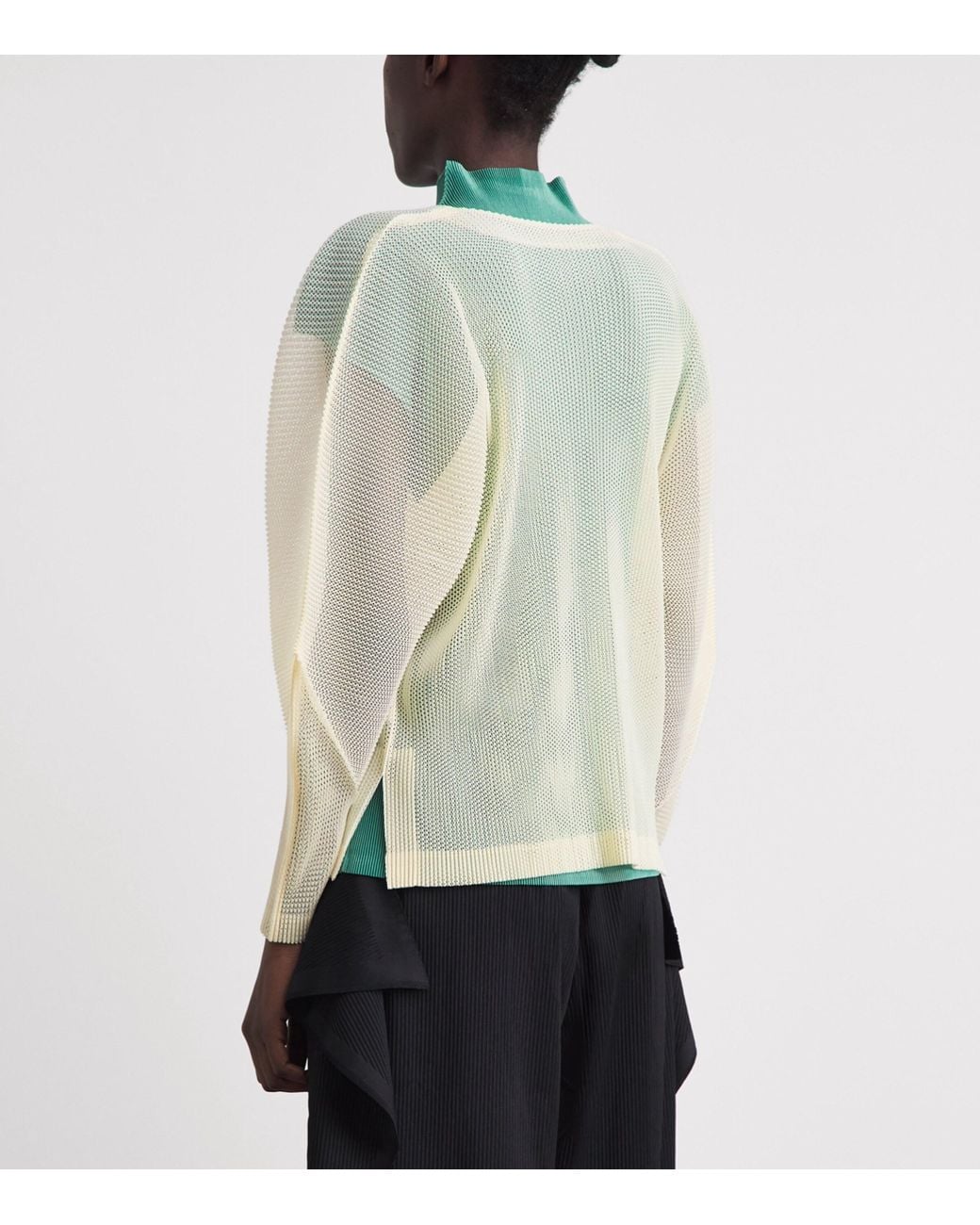 Pleats Please Issey Miyake White Tatami August Cardigan