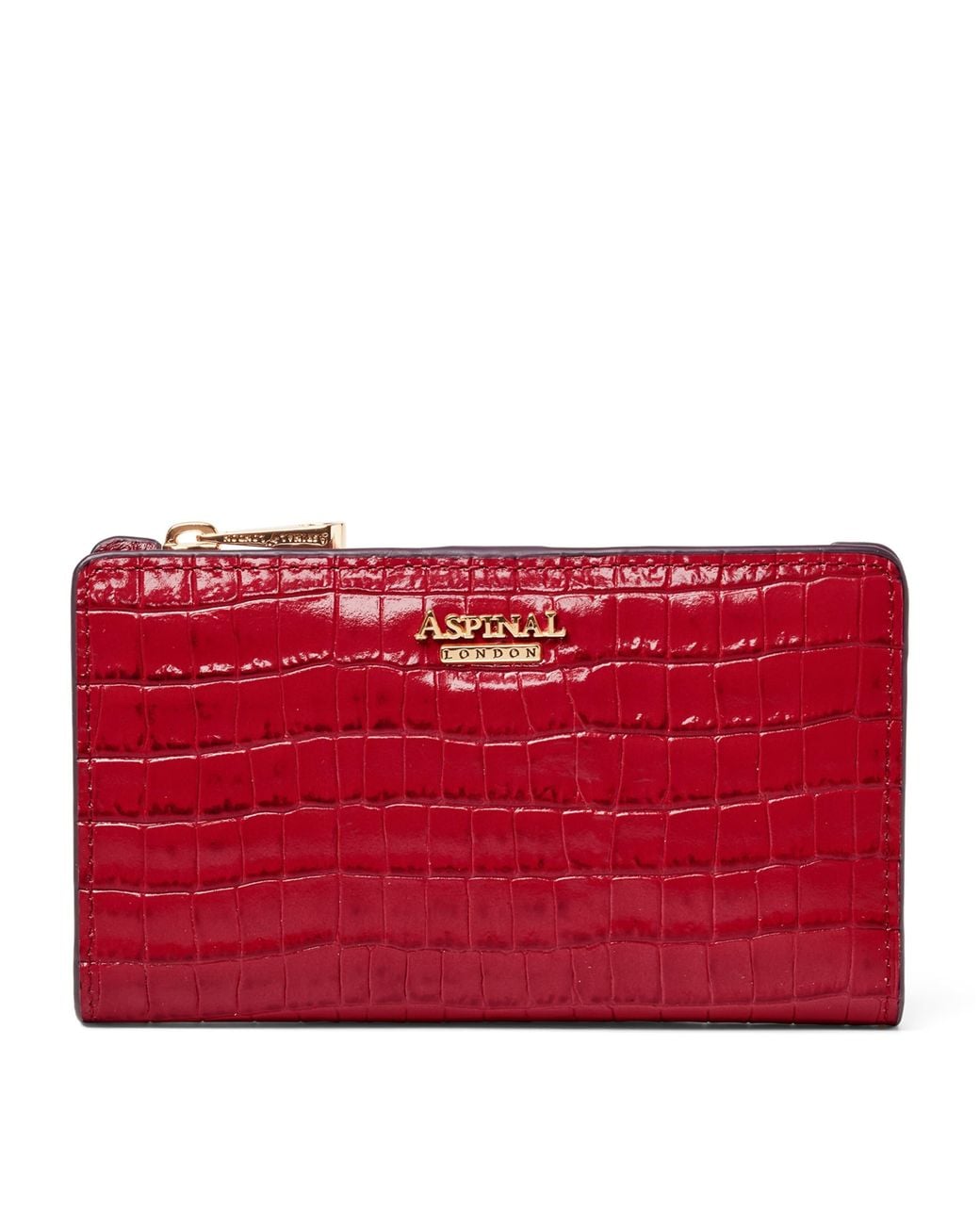 Aspinal Red Small Leather Mayfair Purse