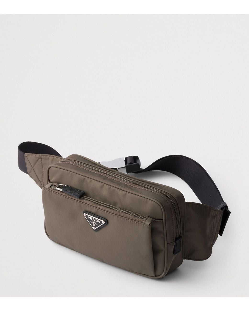 Prada Brown Re-Nylon And Saffiano Leather Belt Bag for men