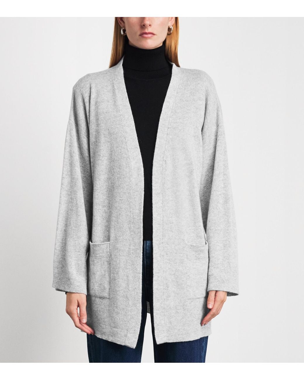 Johnstons White Cashmere Long Cardigan