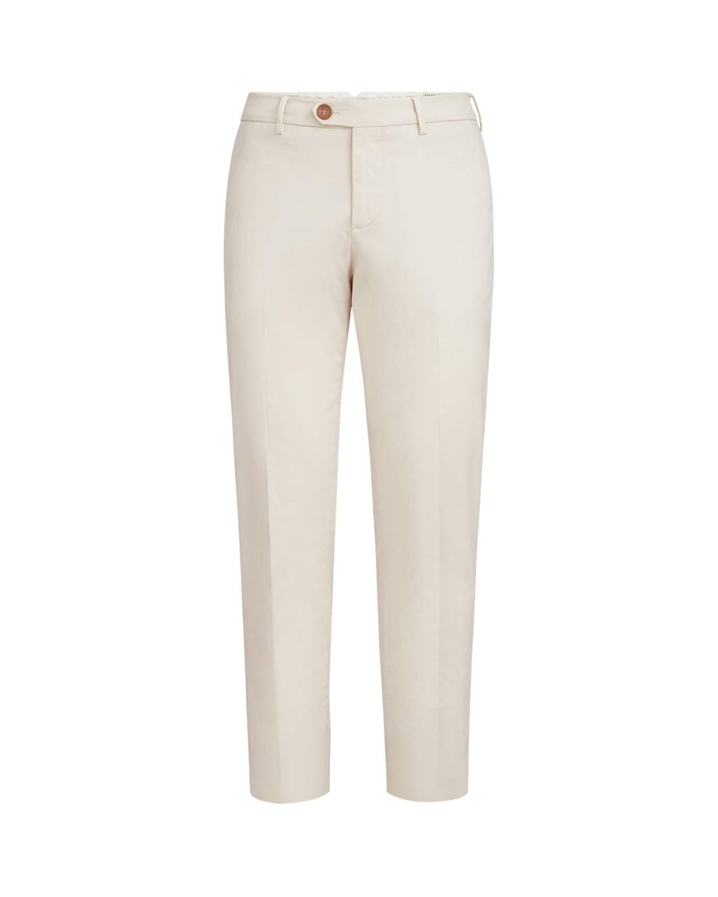 Brunello Cucinelli Natural Pima Cotton Comfort Gabardine Trousers for men