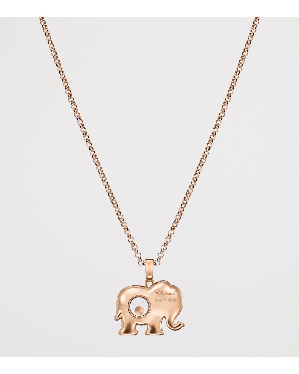 Chopard Metallic And Diamond Happy Diamonds Elephant Necklace