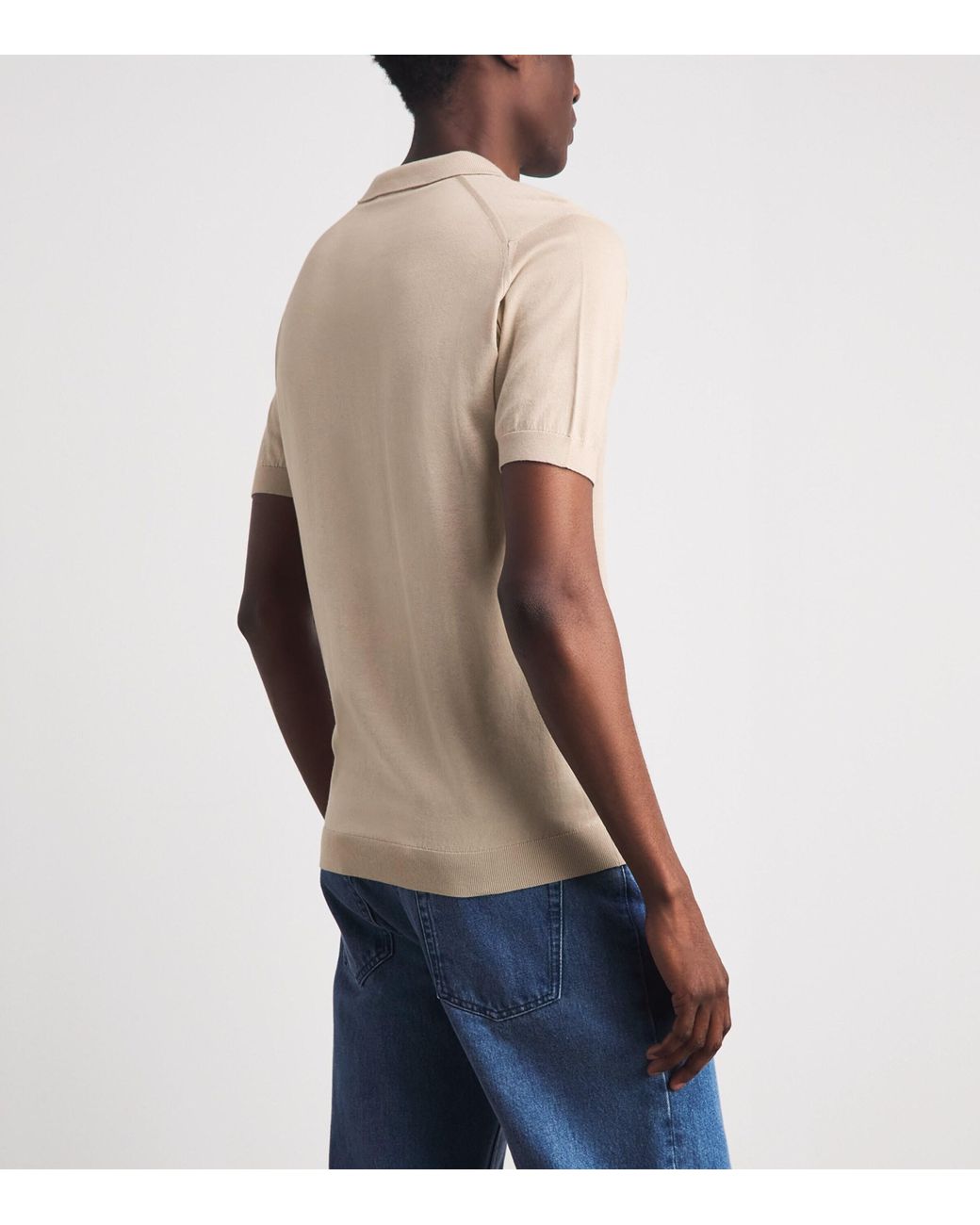 John Smedley Natural Sea Island Cotton Noah Polo Shirt for men