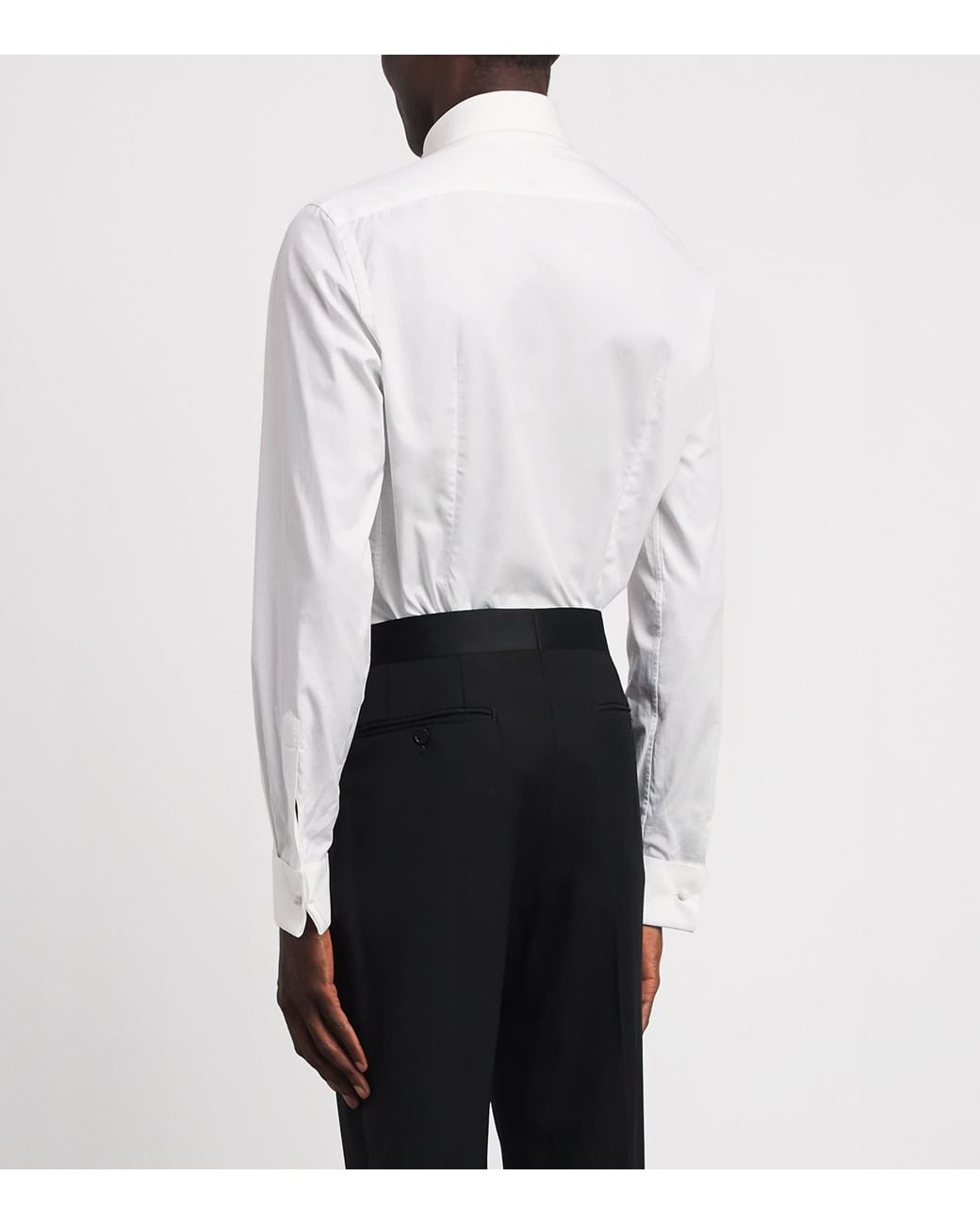 Pal Zileri White Cotton Wingtip Collar Shirt for men