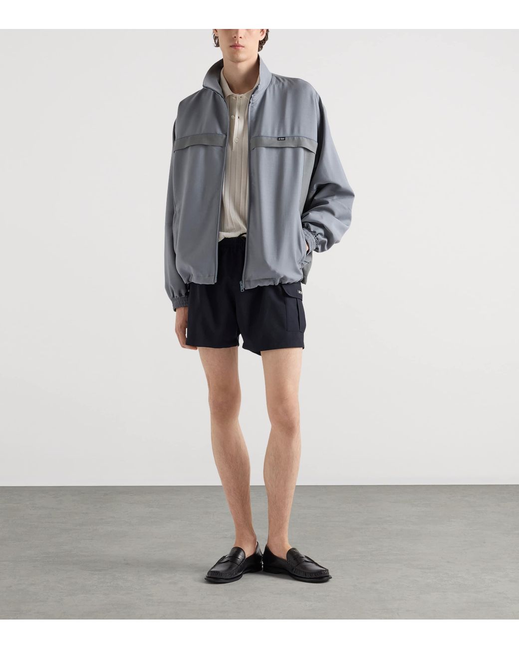 Prada Gray Virgin Wool-Mohair Jacket for men