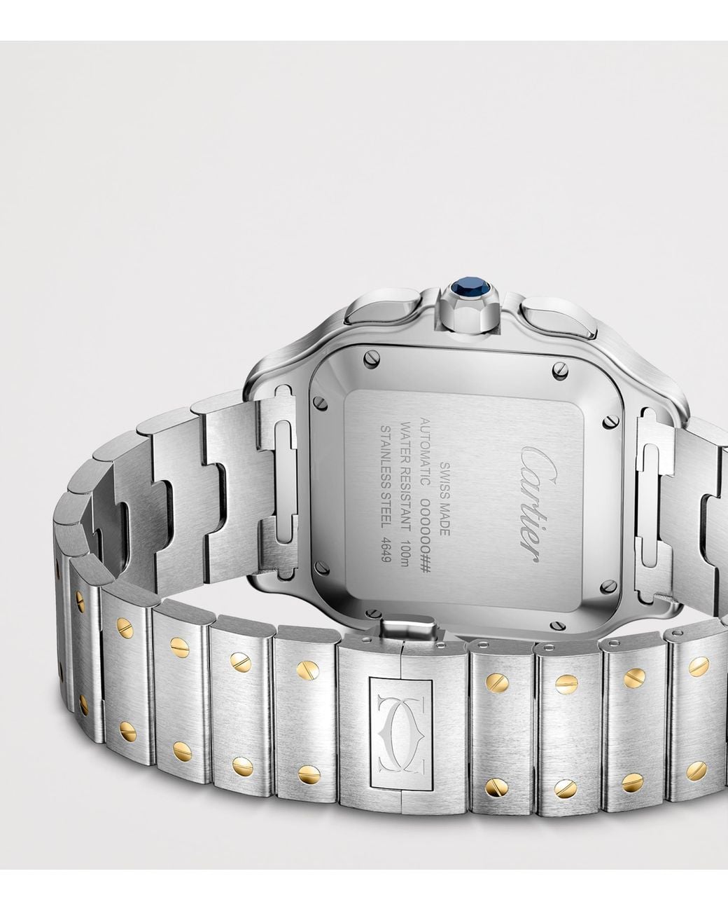 Cartier Metallic Large Stainless Steel And Santos De Chronograph Watch for men