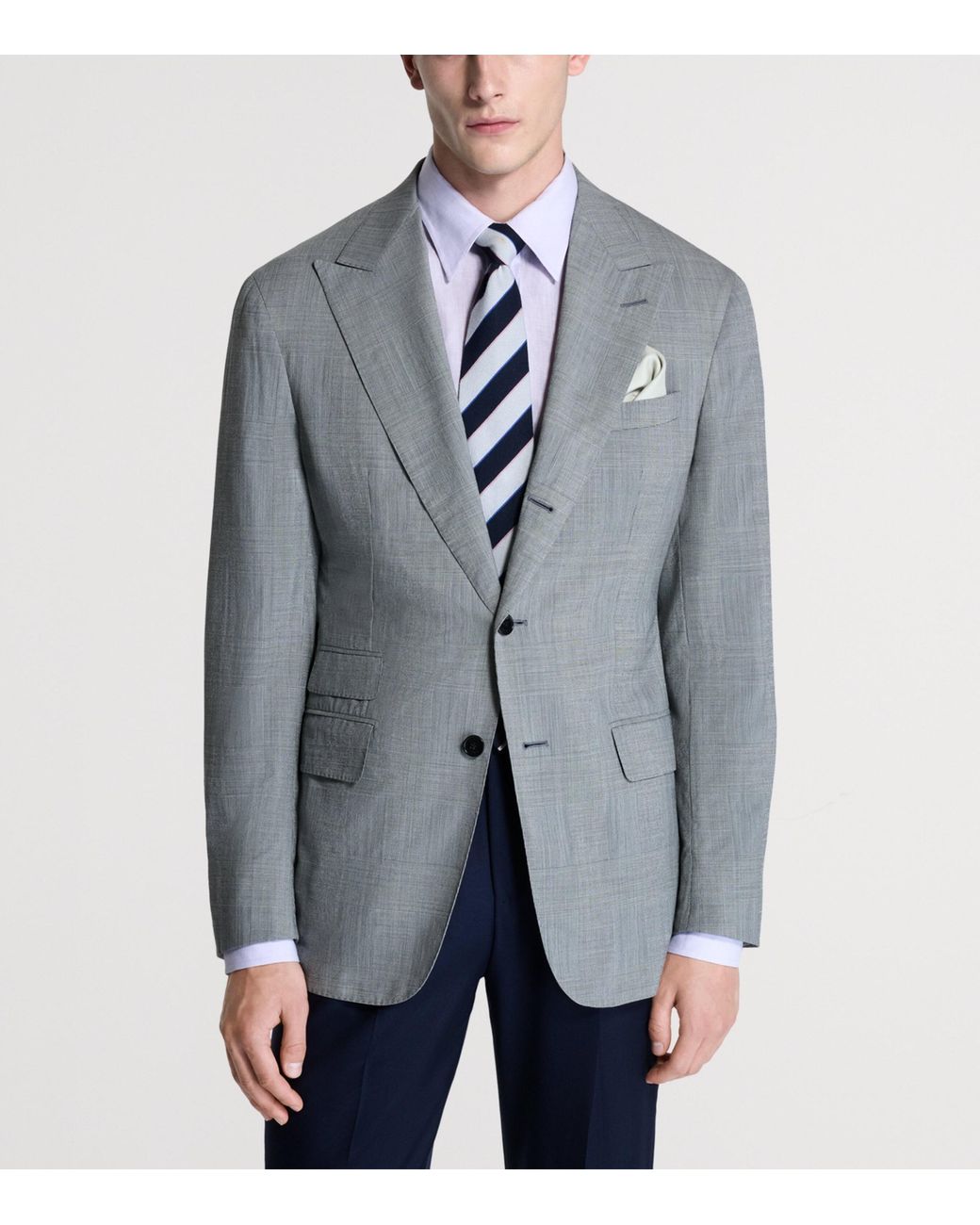 Dunhill Gray Wool-Blend Single-Breasted Blazer for men