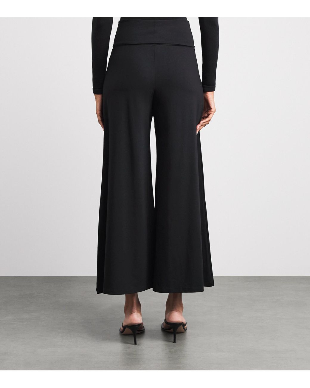 ME+EM Black Cropped Very Wide Palazzo Trousers