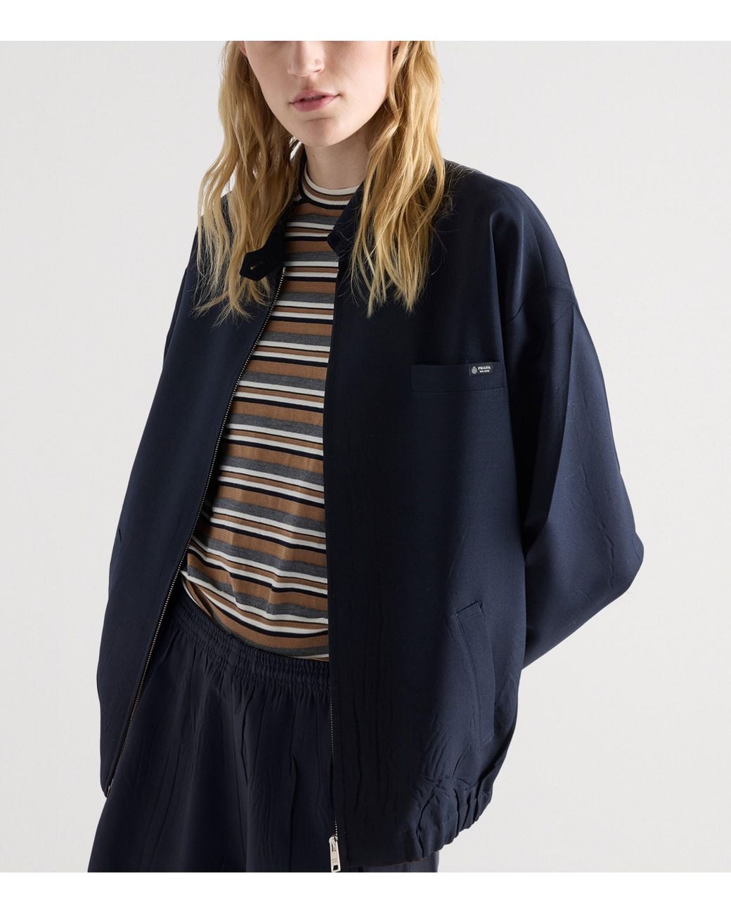 Prada Blue Virgin Wool-Mohair Jacket