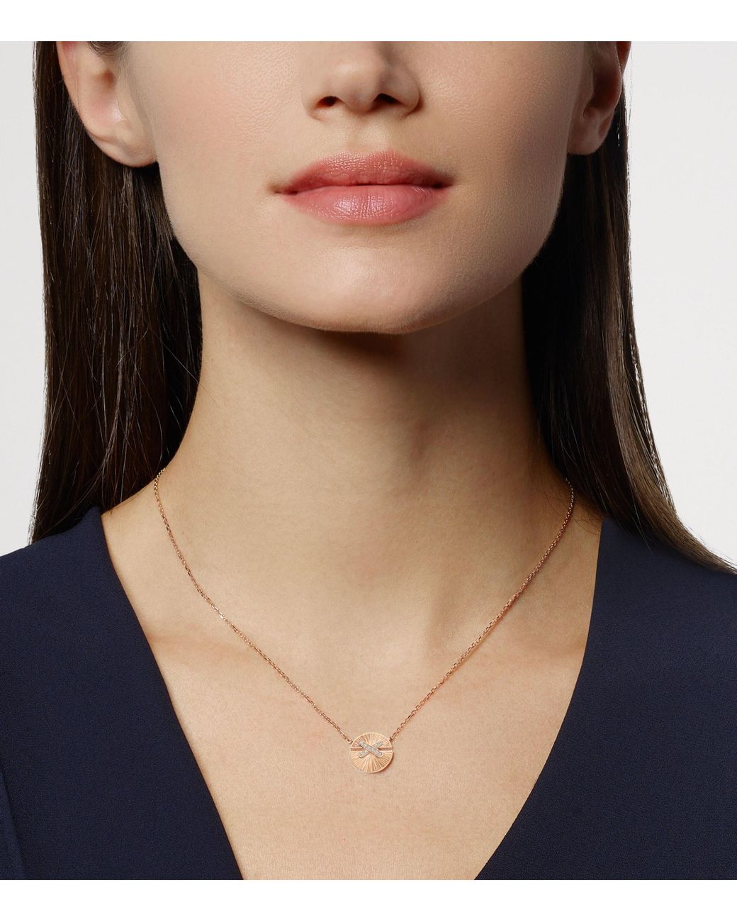 Chaumet Metallic Small And Diamond Jeux De Liens Harmony Pendant Necklace