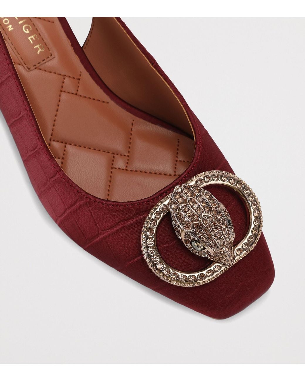Kurt Geiger Red Croc-Effect Chelsea Slingback Block Heels