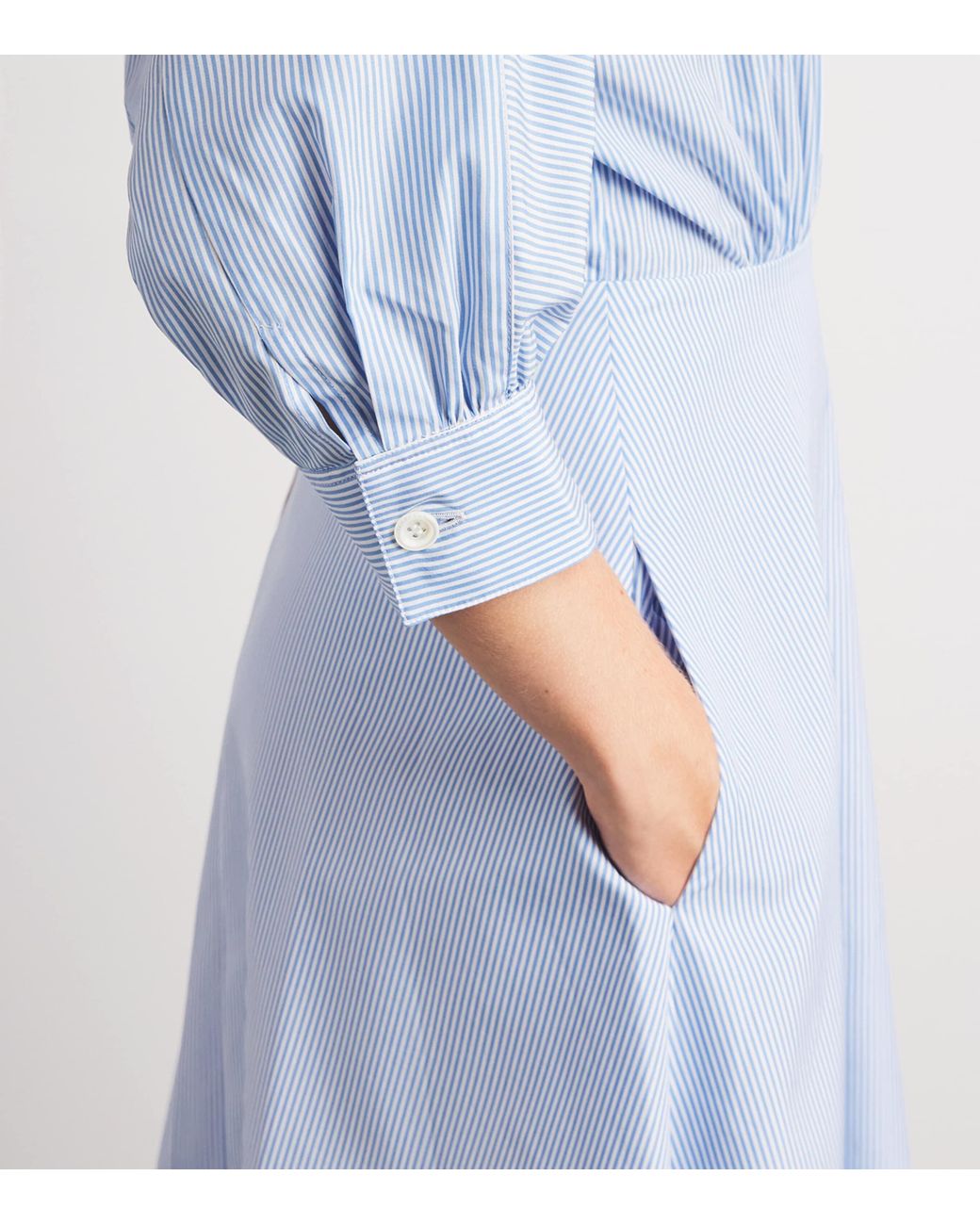 Altuzarra Blue Cotton Stripe Eleanor Maxi Shirt Dress
