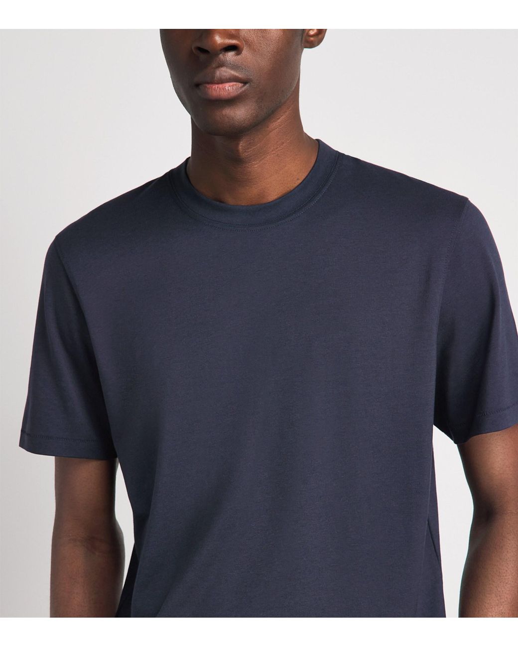 7 For All Mankind Blue Crew-Neck T-Shirt for men