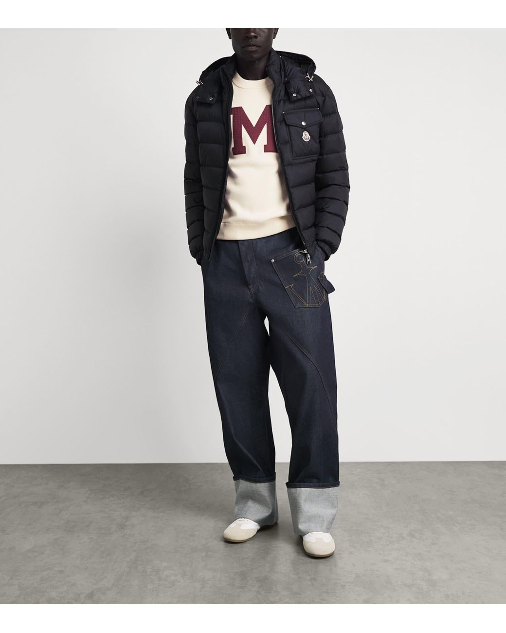 Moncler White Cotton-Blend Logo Sweatshirt for men