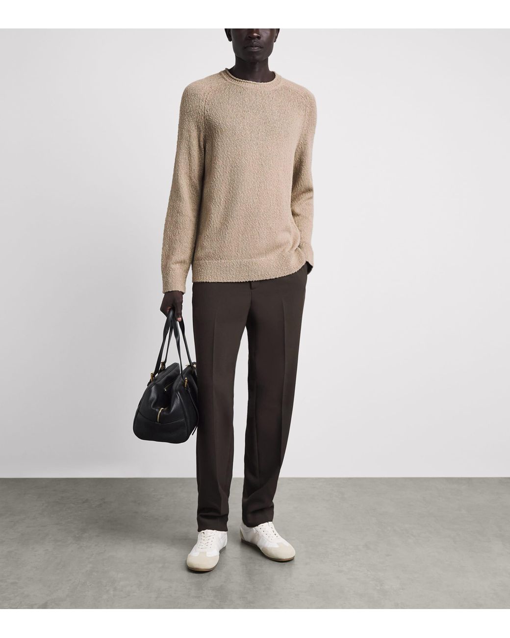 PAIGE Brown Cotton Bouclé Banuelo Sweater for men