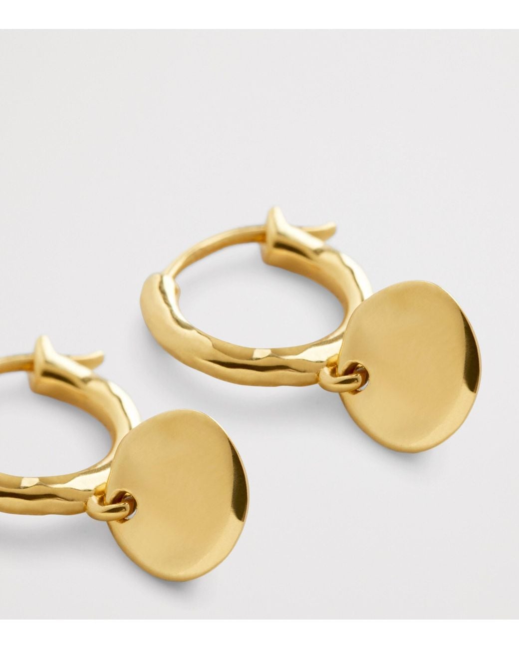 Monica Vinader Metallic Mini Vermeil Mv Siren Muse Disc Huggie Earrings