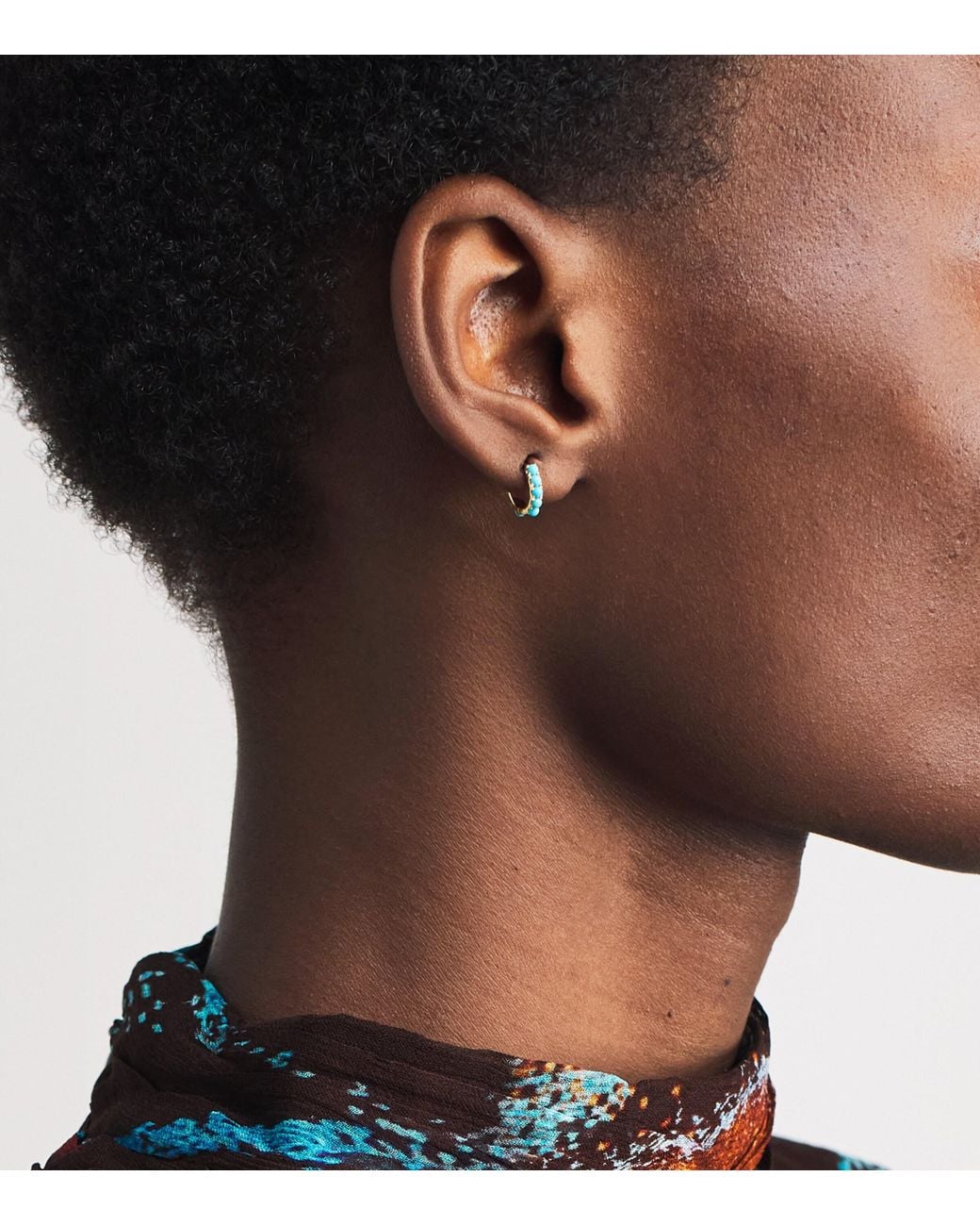 Rosa De La Cruz White And Mini Hoop Earrings